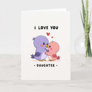 Ich liebe dich Tochter Vogel Art Karte