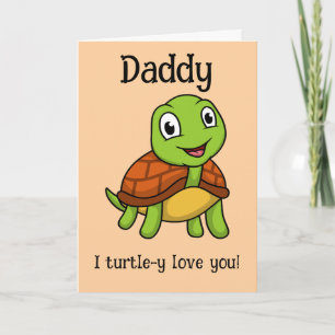 Ich liebe dich total, Daddy! Süße Schildkröte zum  Karte