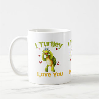 Ich liebe dich total süße Schildkröte Wortspiel Kaffeetasse