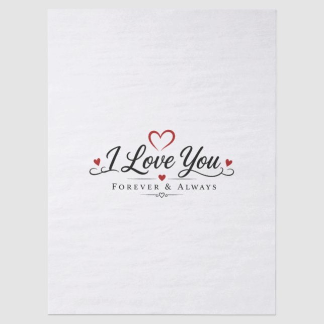 Ich liebe dich Typografie-Design Seidenpapier (Vorderseite)