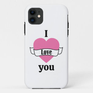 Ich liebe dich Typografie Herz Rosa Valentinstag Case-Mate iPhone Hülle