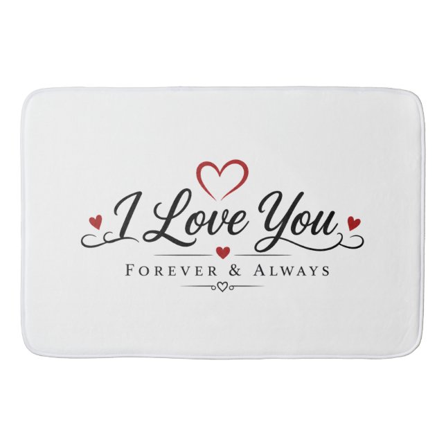 Ich liebe dich Typography Design Badematte (Vorderseite)