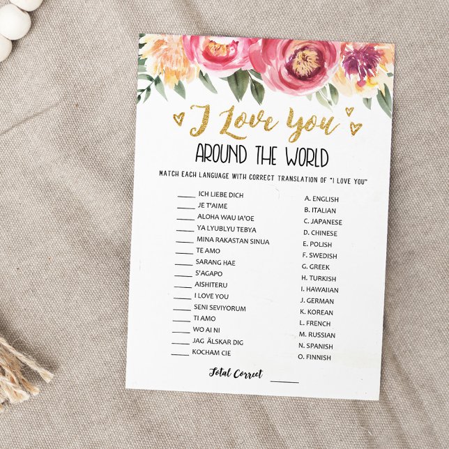 Ich Liebe dich um die Welt mit Answers Game Card Einladung (Von Creator hochgeladen)