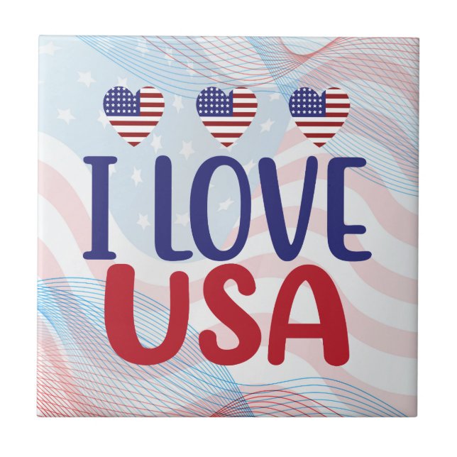 Ich liebe dich USA Fliese (Vorderseite)