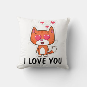ICH LIEBE DICH, VALENTIE'S DAY CAT PILLOWS KISSEN