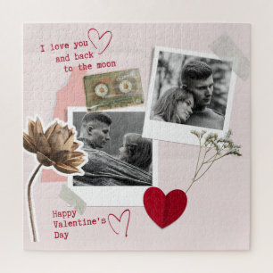 Ich liebe dich valentine schwarz weiß Paar Foto Puzzle