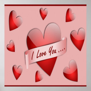 "ICH LIEBE DICH"-VALENTINSHERZEN POSTER