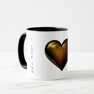 Ich liebe dich Valentinstag Golden Heart Kaffeetas Tasse