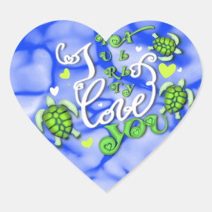 Ich Liebe dich - Valentinstag Herz-Aufkleber