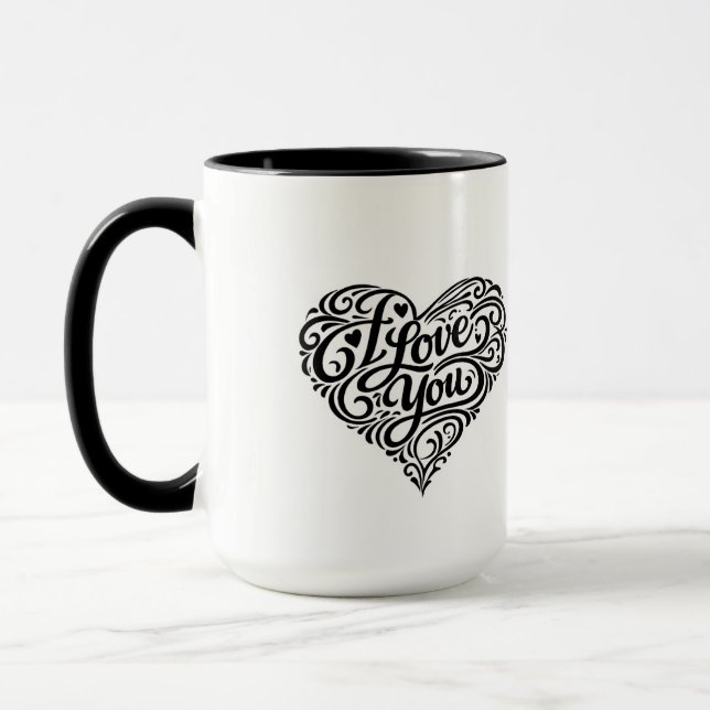 Ich liebe dich Valentinstag Kaffeetasse Herz Desig (Links)