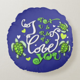 Ich Liebe dich - Valentinstag Rundes Kissen