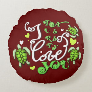 Ich Liebe dich - Valentinstag Rundes Kissen