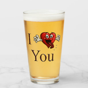 Ich liebe dich verrücktes Herz Glas