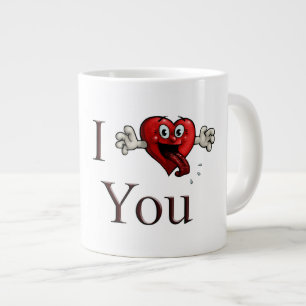 Ich liebe dich verrücktes Herz Jumbo-Tasse