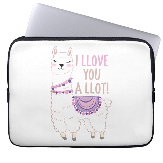 Ich liebe dich viel - Funny Llama Laptopschutzhülle (Vorderseite)