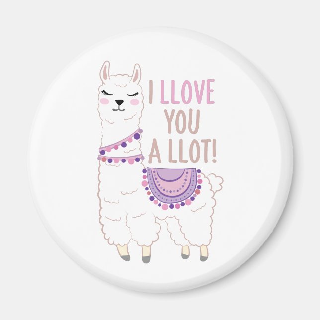 Ich liebe dich viel - Funny Llama Magnet (Vorne)