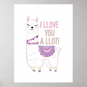 Ich liebe dich viel - Funny Llama Poster