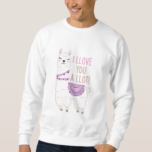 Ich liebe dich viel - Funny Llama Sweatshirt (Vorderseite)