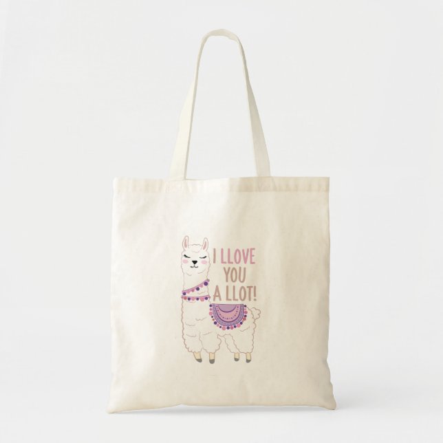 Ich liebe dich viel - Funny Llama Tragetasche (Vorne)