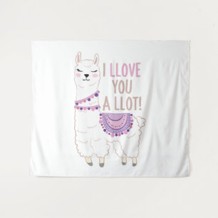 Ich liebe dich viel - Funny Llama Wandteppich