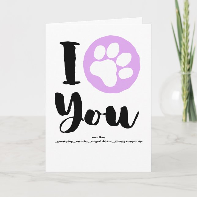 Ich liebe dich vom Hund Karte (Vorderseite)