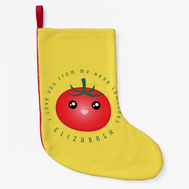 Ich Liebe dich von meinem Kopf Tomaten Funny Food  Kleiner Weihnachtsstrumpf (Vorderseite)
