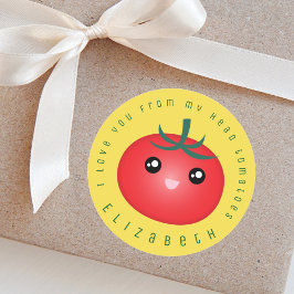 Ich Liebe dich von meinem Kopf Tomaten Funny Food  Runder Aufkleber