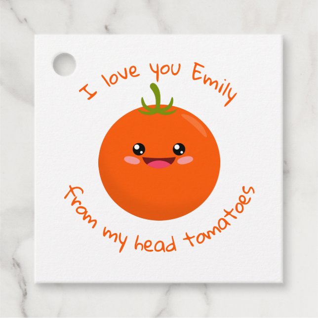 Ich Liebe dich von meinem Kopf Tomaten Funny Puff Geschenkanhänger (Vorderseite)