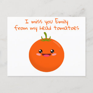 Ich Liebe dich von meinem Kopf Tomaten Funny Puff Postkarte