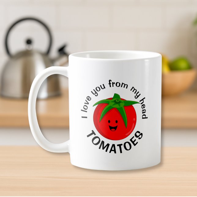 Ich Liebe dich von meinem Kopf Tomaten Kaffeetasse (Von Creator hochgeladen)