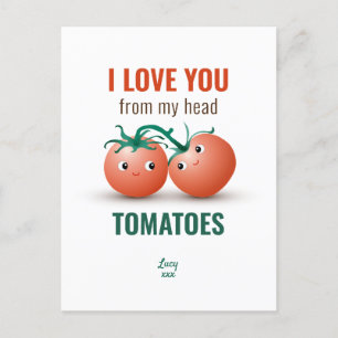 Ich liebe dich von meinen Kopf Tomaten Postkarte