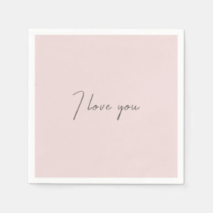 Ich liebe dich Zitat Hochzeit Valentinstag Blush R Serviette