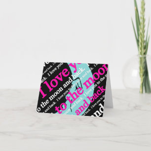 Ich Liebe dich zu den Mond- und Zurück-Geschenken Karte