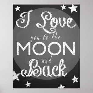 Ich Liebe dich zum Mond und zum hinteren Plakat de
