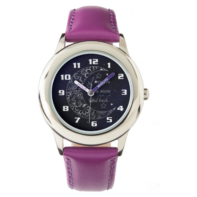 Ich Liebe dich zum Mond und zurück Armbanduhr (Vorderseite)