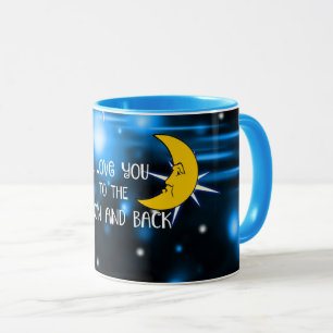 Ich Liebe dich zum Mond und zurück, beliebtes Desi Tasse