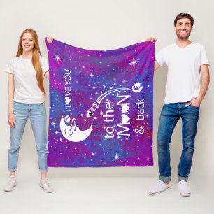 Ich Liebe dich zum Mond und zurück Fleecedecke