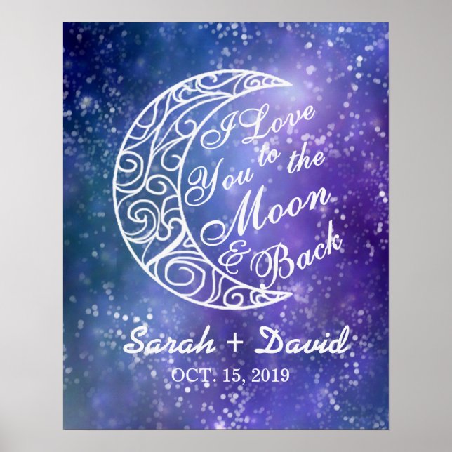 "Ich Liebe dich zum Mond und zurück" Gewohnte Hoch Poster (Vorne)