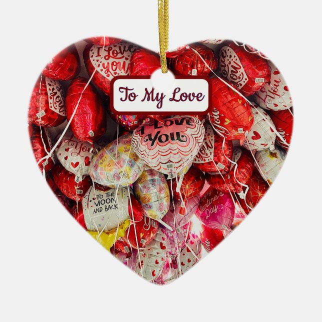 Ich Liebe dich zum Mond und zurück Keramik Ornament (Vorne)