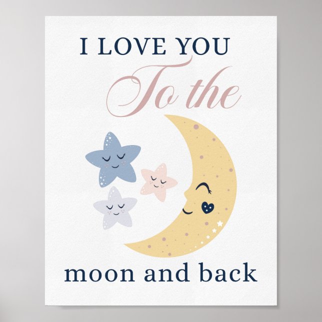 Ich Liebe dich zum Mond und zurück Kinderzimmer Poster (Vorne)