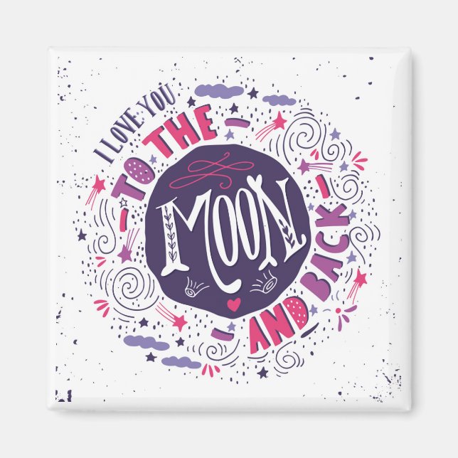 Ich Liebe dich zum Mond und zurück Magnet (Vorne)