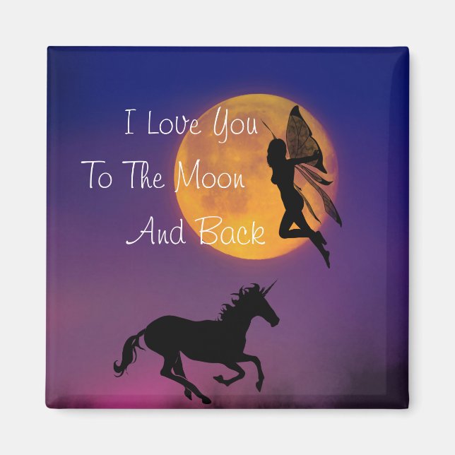Ich Liebe dich zum Mond und zurück Magnet (Vorne)