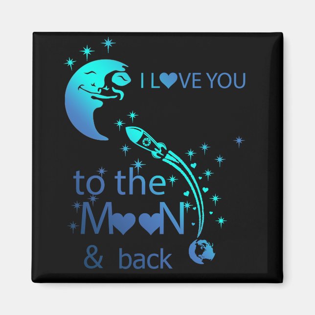Ich Liebe dich zum Mond und zurück Magnet (Vorne)