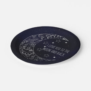 Ich Liebe dich zum Mond und zurück Pappteller