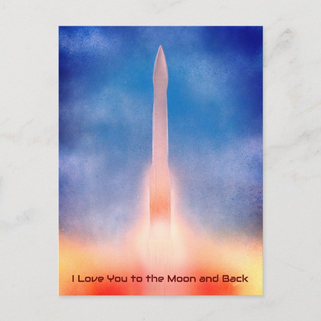 Ich Liebe dich zum Mond und zurück Postkarte (Vorderseite)