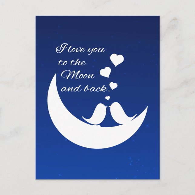 Ich Liebe dich zum Mond und zurück Postkarte (Vorderseite)