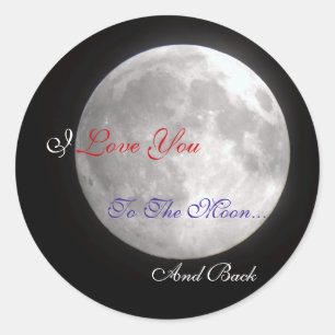 Ich Liebe dich zum Mond und zurück Runder Aufkleber