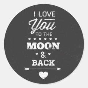 Ich Liebe dich zum Mond und zurück Runder Aufkleber