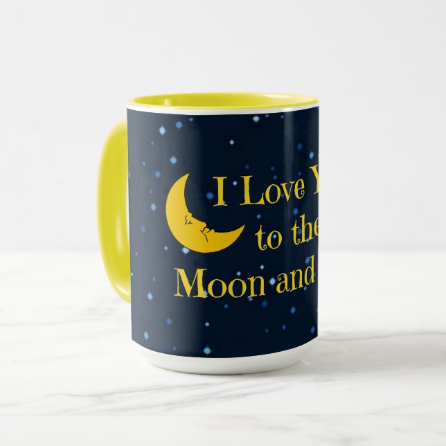 Ich Liebe dich zum Mond und zurück Tasse (Vorderseite Links)
