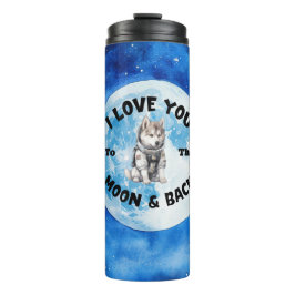 Ich Liebe dich zum Mond und zurück zum sibirischen Thermosbecher